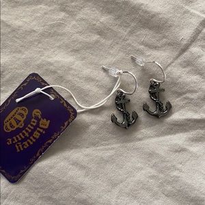 RARE NEW Disney Couture Little Mermaid Anchor Earrings Nautical Dainty